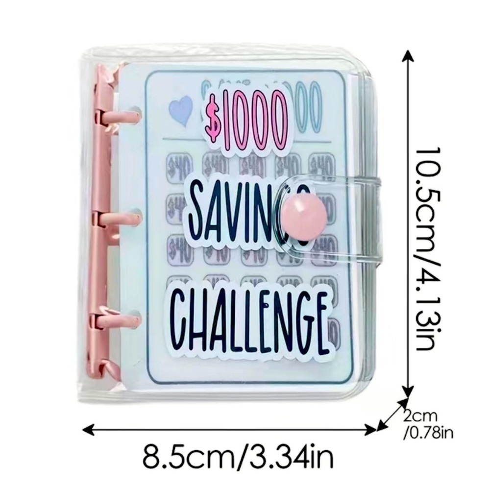 Savings challenge binder $1000-25 sleeves with tracking card and sticker…